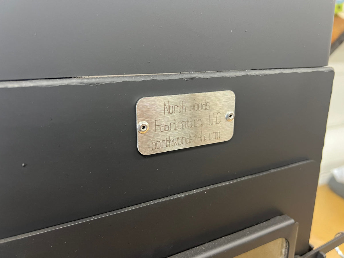 Sauna Wood Stove by North Woods Fabrication, North Woods Fabrication maker's plate